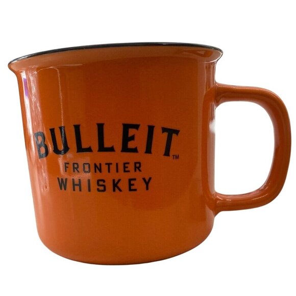 Bulleit Frontier Whiskey Advertising Ceramic Coffee Tea Mug Cup Orange - Picture 5 of 5